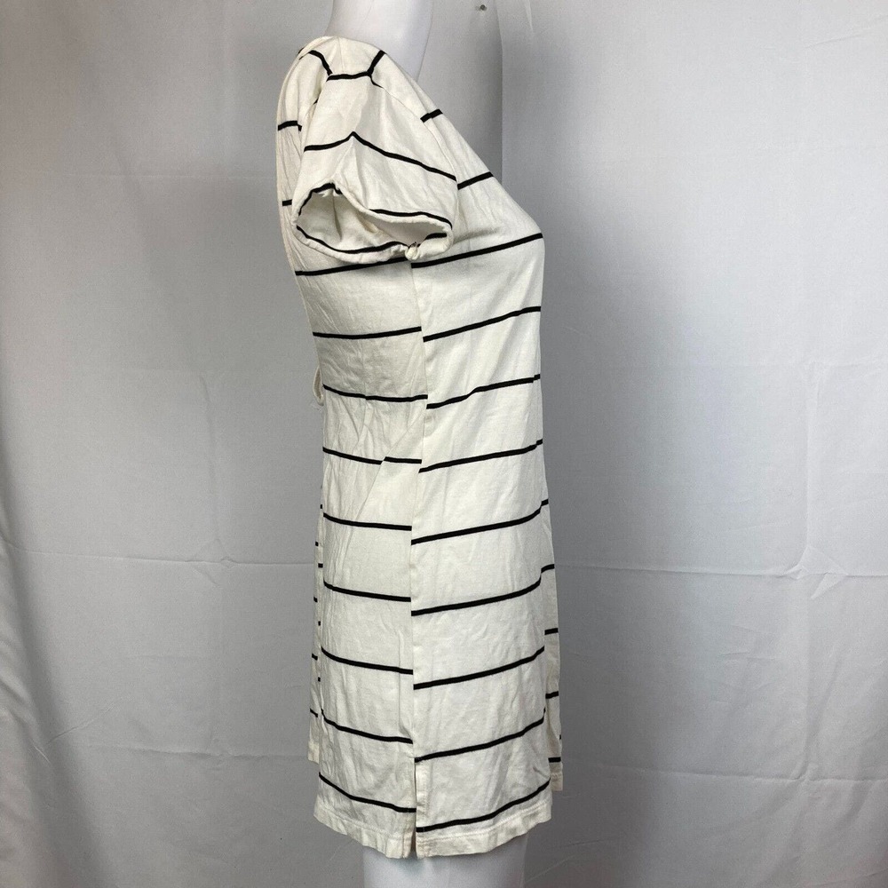 Billabong Dress Womens Sz S White Striped Knit‎ T-shirt Mini Cutout Back - Picture 3 of 9